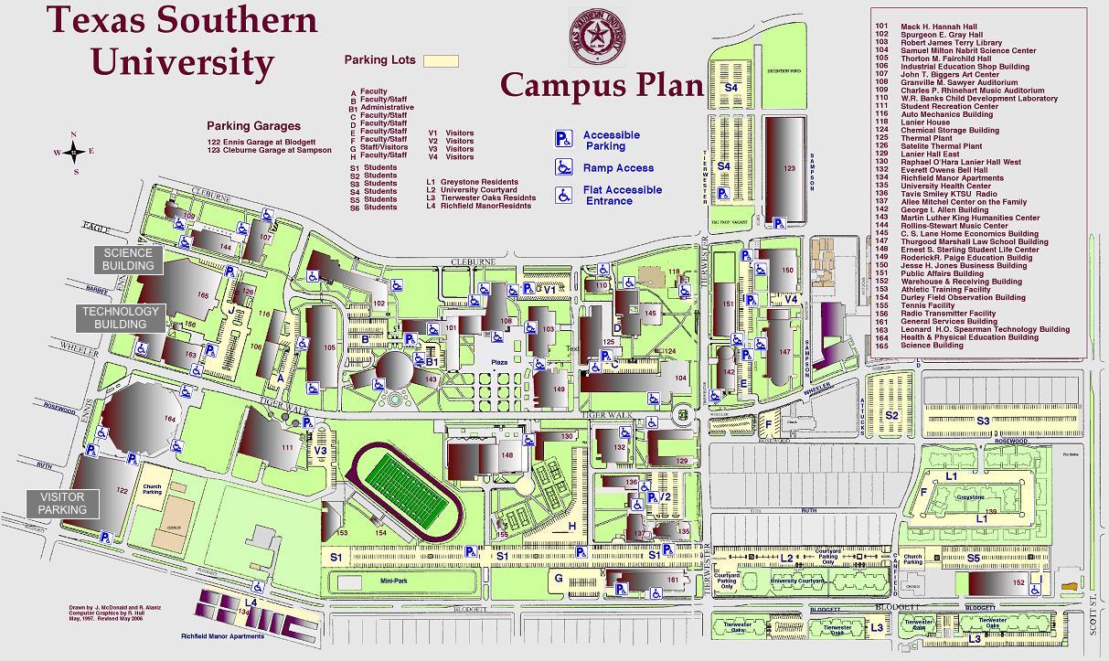 Southern University Campus Map Map Vector 9500